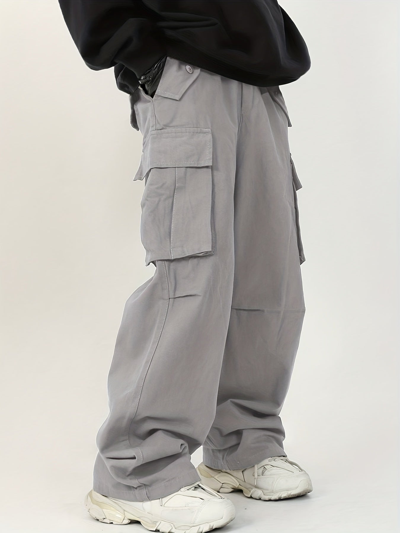 Men's Straight Leg Cargo Pants Loose Baggy Outdoor Work Pants