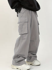 Men's Straight Leg Cargo Pants Loose Baggy Outdoor Work Pants