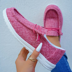 Women's Lightweight Canvas Shoes Lace Up Low Top Comfortable Outdoor Shoes