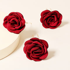 3pcs Rose Hair Pin Bridal Head Accessories U Shaped Hairpin