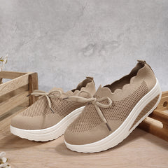 Women's Lightweight Knit Sneakers Low Top Slip On Shoes