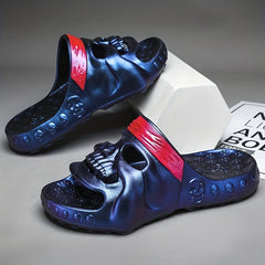 Men's Skull Slip-on Sandals Outdoor Slides Walking Shoes