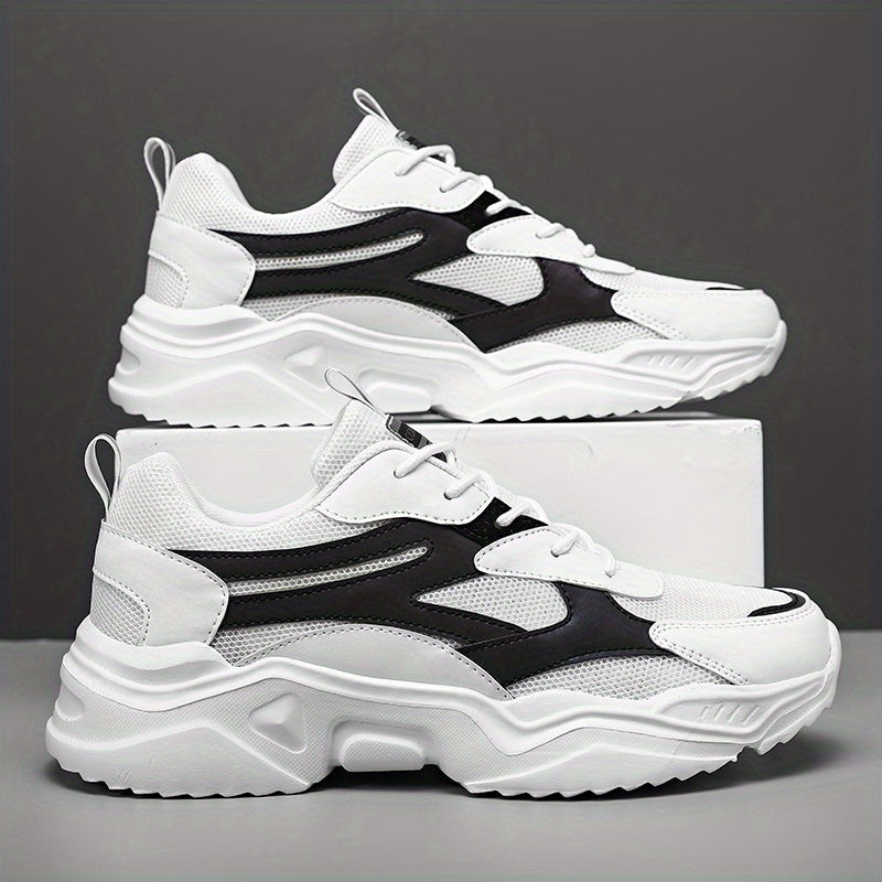 Men's Block Chunky Sneakers For Jogging Gym