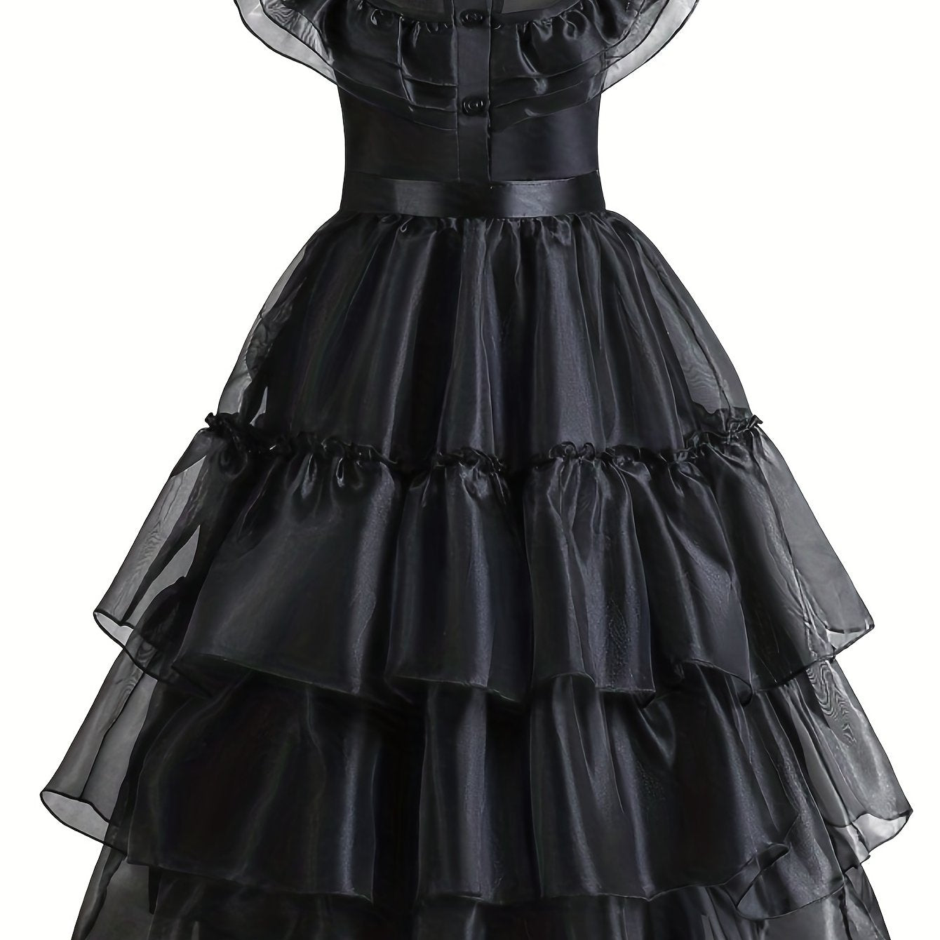 Girls Halloween Party Sleeveless Dress with Ruffled Trim