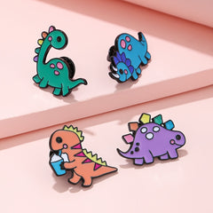 4pcs Girls Dinosaur Shaped Pins Colorful Creative Pins for Backpacks Clothing