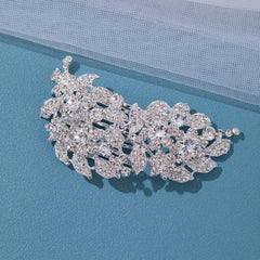Silver Rhinestone Flower Hair Comb for Girls