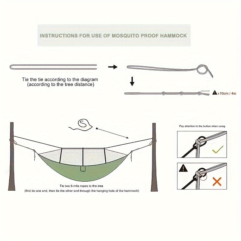 Outdoor Hammock With Mosquito Net Camping Swing