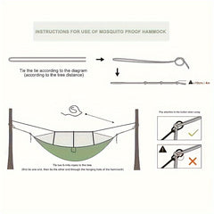 Outdoor Hammock With Mosquito Net Camping Swing
