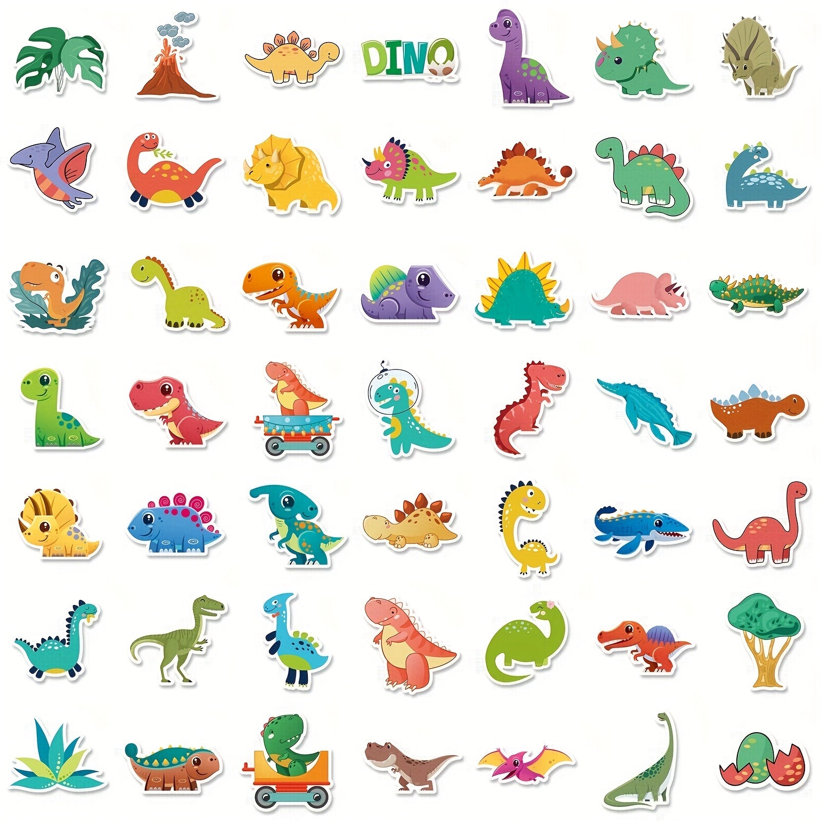 100pcs Dinosaur Stickers Waterproof For Stationery Luggage