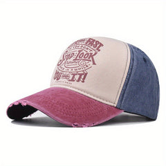 Distressed Graffiti Print Baseball Cap