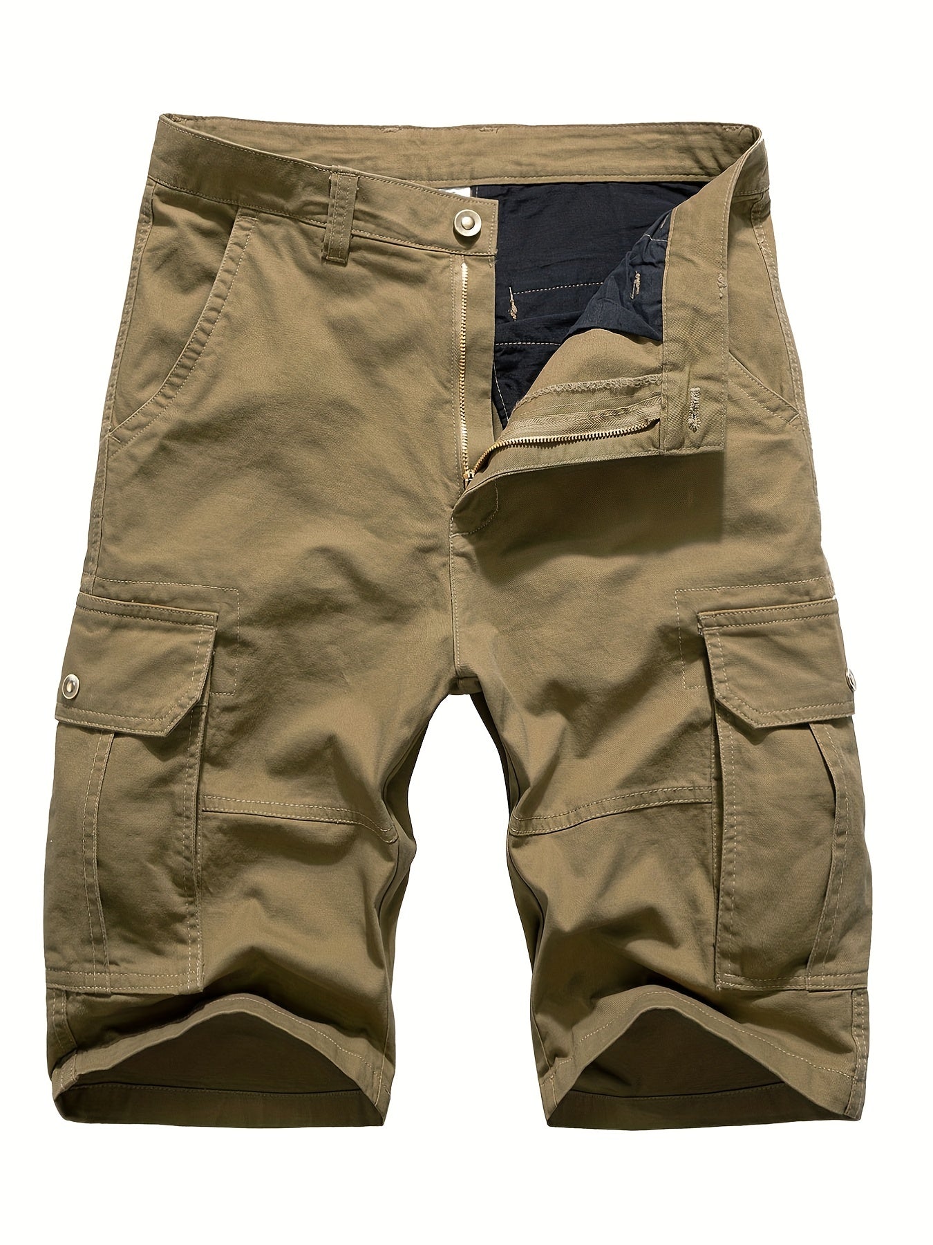Casual Cotton Zip Up Cargo Shorts for Men