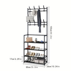 Standing Floor Coat Rack Shoes Rack Storage Rack Garment Rack