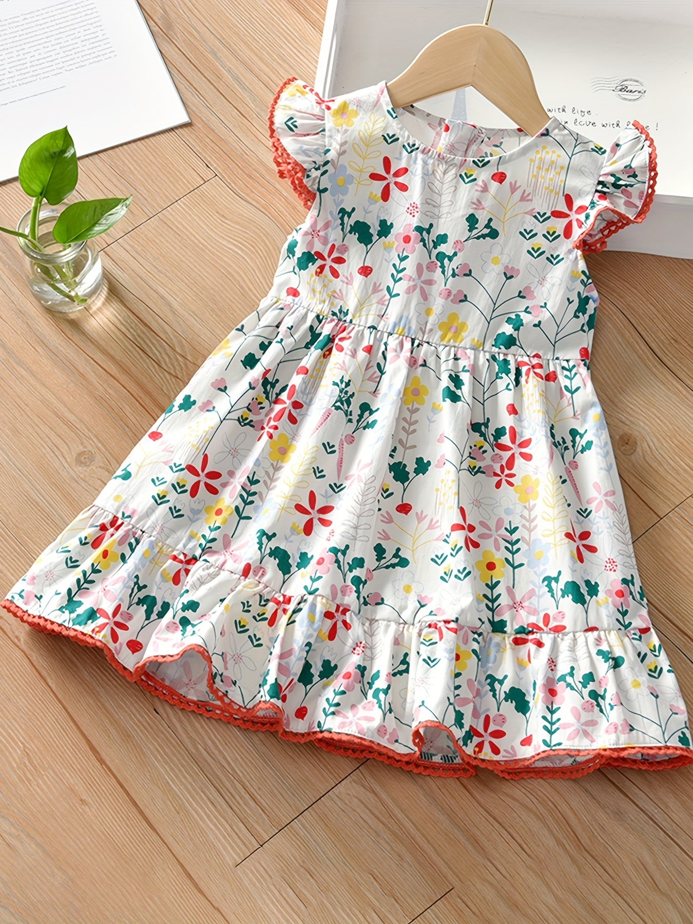 Short Sleeve Floral Dress for Toddler Girls - Summer Cotton Casual Dress
