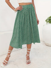 Floral Print High Waist Skirt for Resort Wear