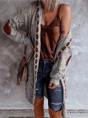 Open Front Chunky Knitted Cardigan