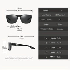 Polarized Square Frame Sunglasses for Men and Women