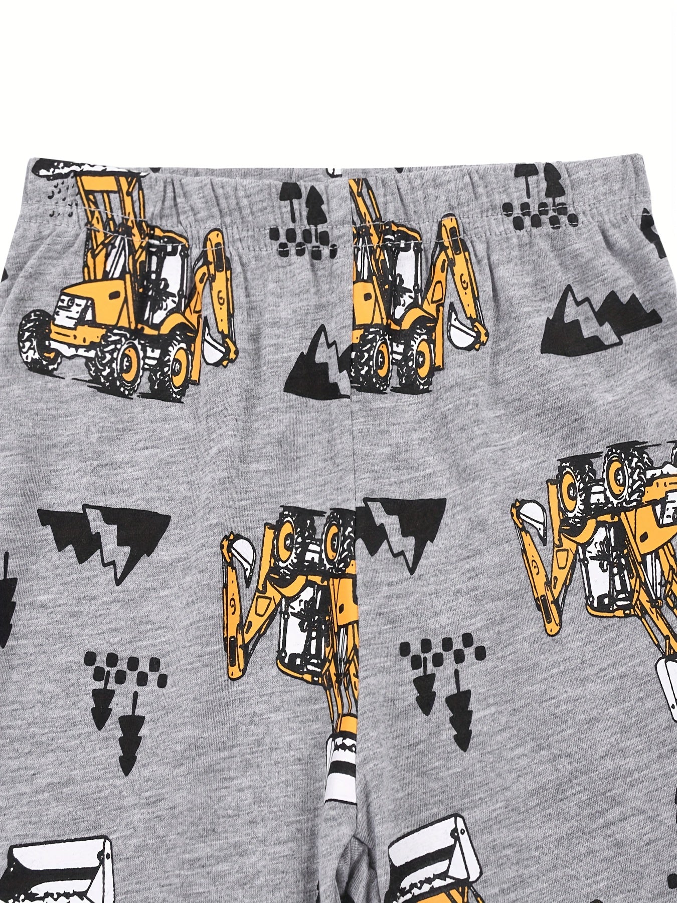 Boys Excavator Outfit Shorts & T shirt Short Sleeves Crew Neck Casual Summer Kid