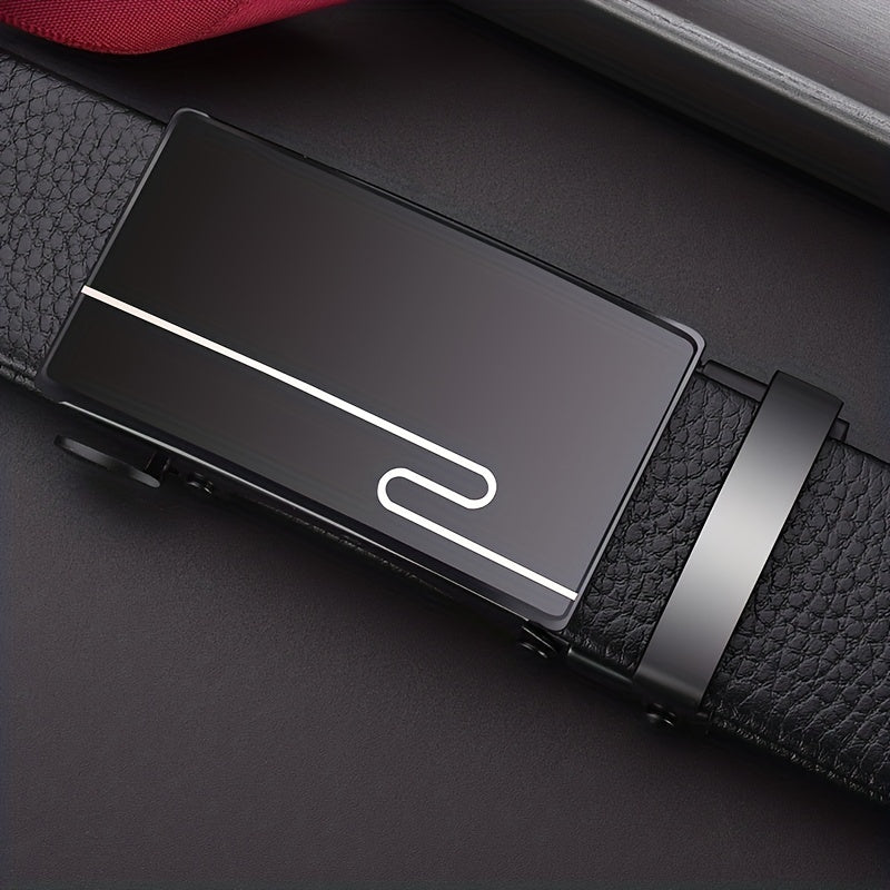 Leather Automatic Buckle Pants Belt for Men