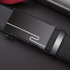 Leather Automatic Buckle Pants Belt for Men