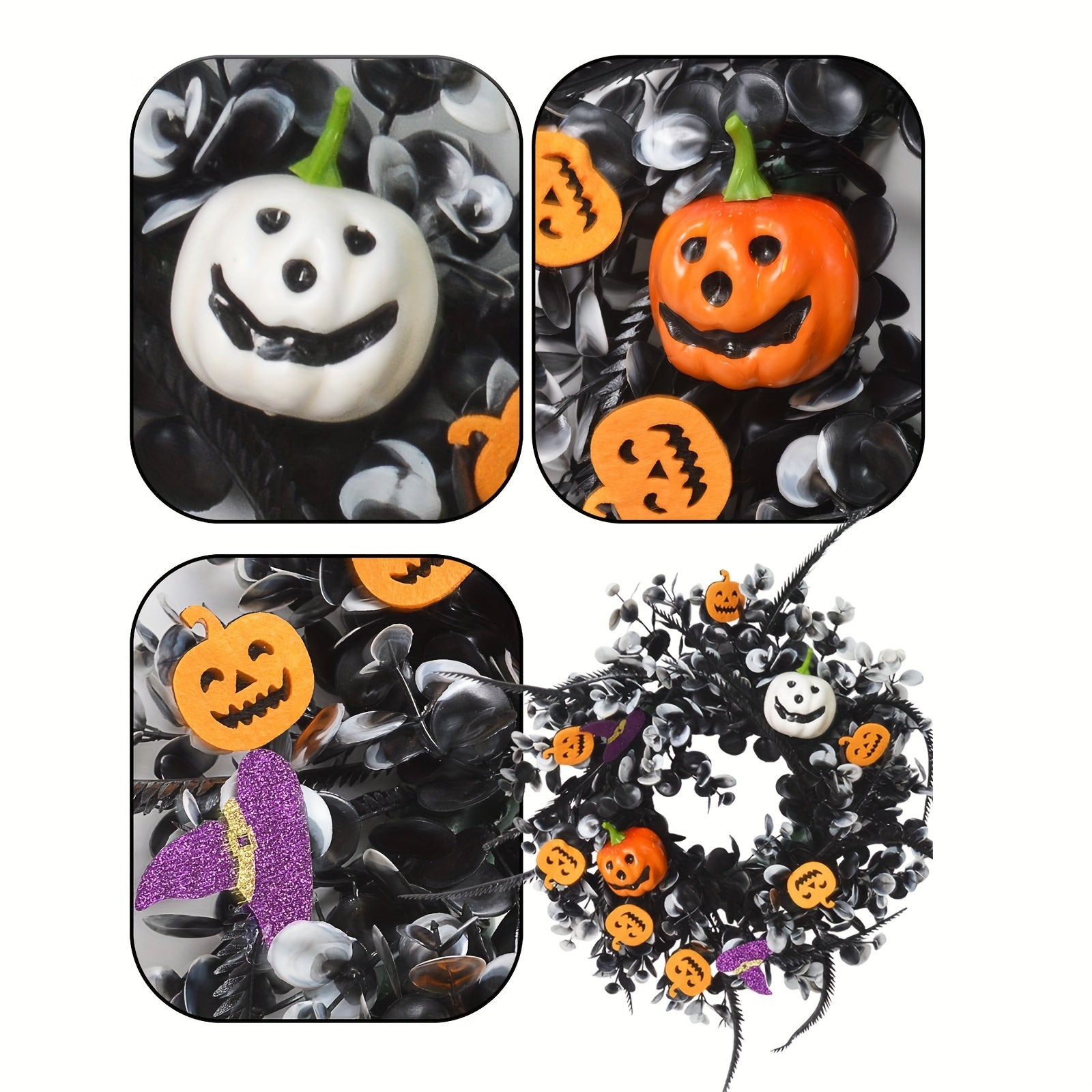 Artificial Pumpkin Wreath 43cm - Halloween Party Decoration