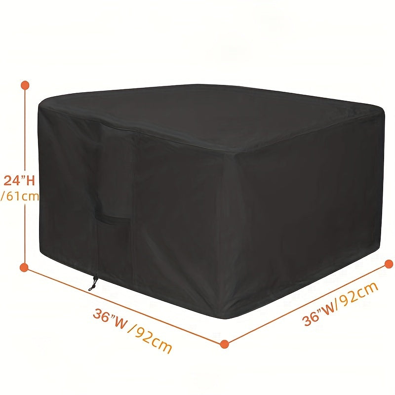 Outdoor Fire Pit Cover 420D Oxford Heavy Duty Sunscreen Dust Cover