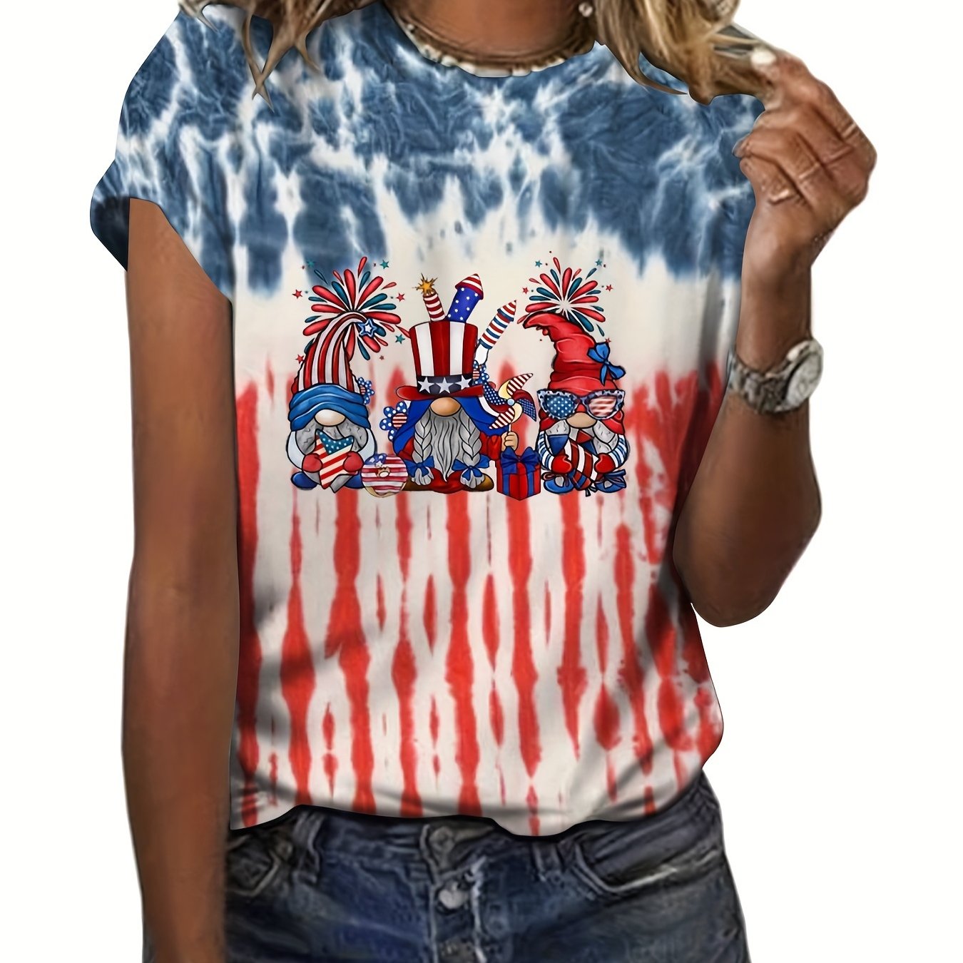 Patriotic Tie Dye T Shirt for 4th of July