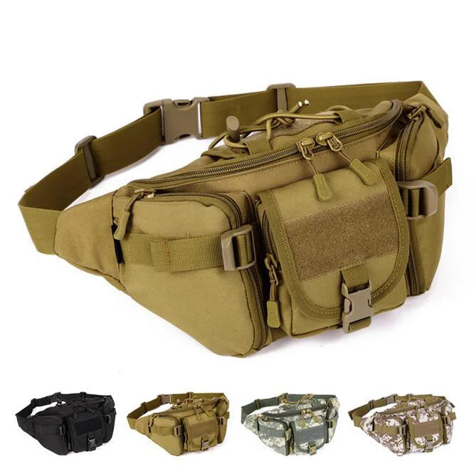 Men's Waist Bag - Black Nylon Fanny Pack for Travel