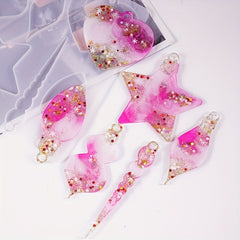 12Pcs Christmas Resin Ornament Molds Set - Xmas Pendant Silicone Mold
