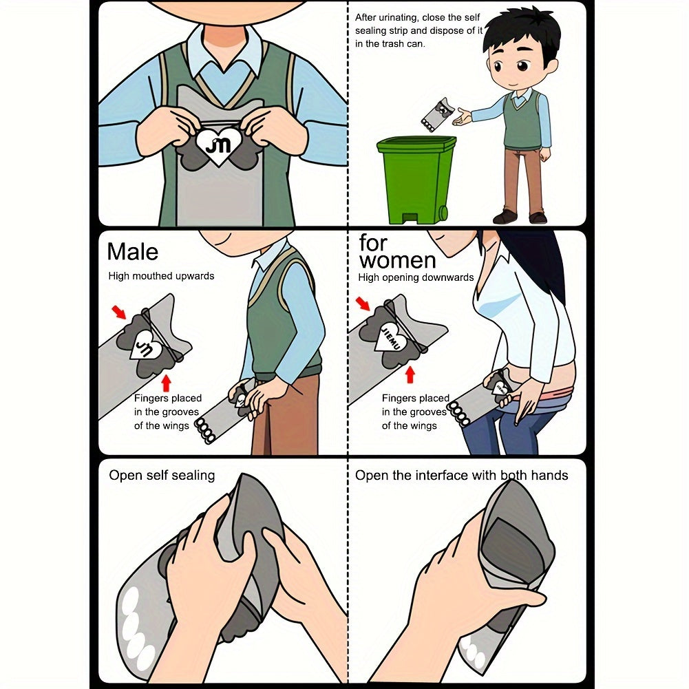 4pcs Portable Emergency Urinal Bag Disposable Mini Mobile Toilet 600ML