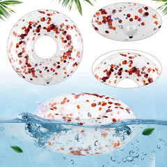 12PCS Inflatable Pool Floats with Drink Holders and Sequin Floating Cup Holders