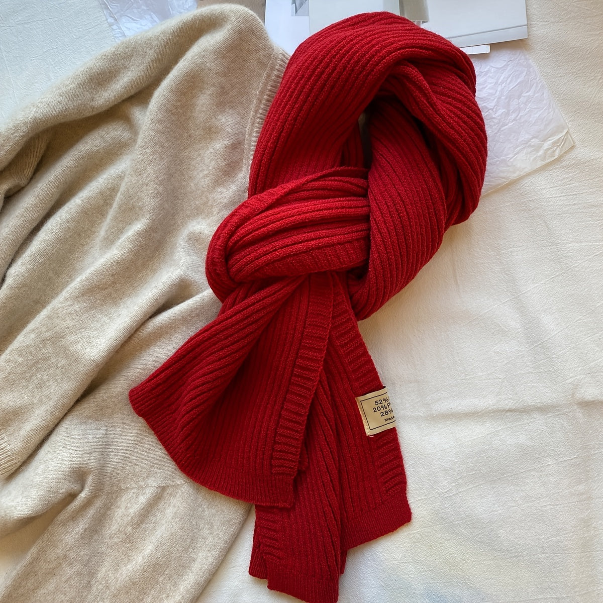 Knitted Winter Long Scarf Cold Weather Scarves for Women
