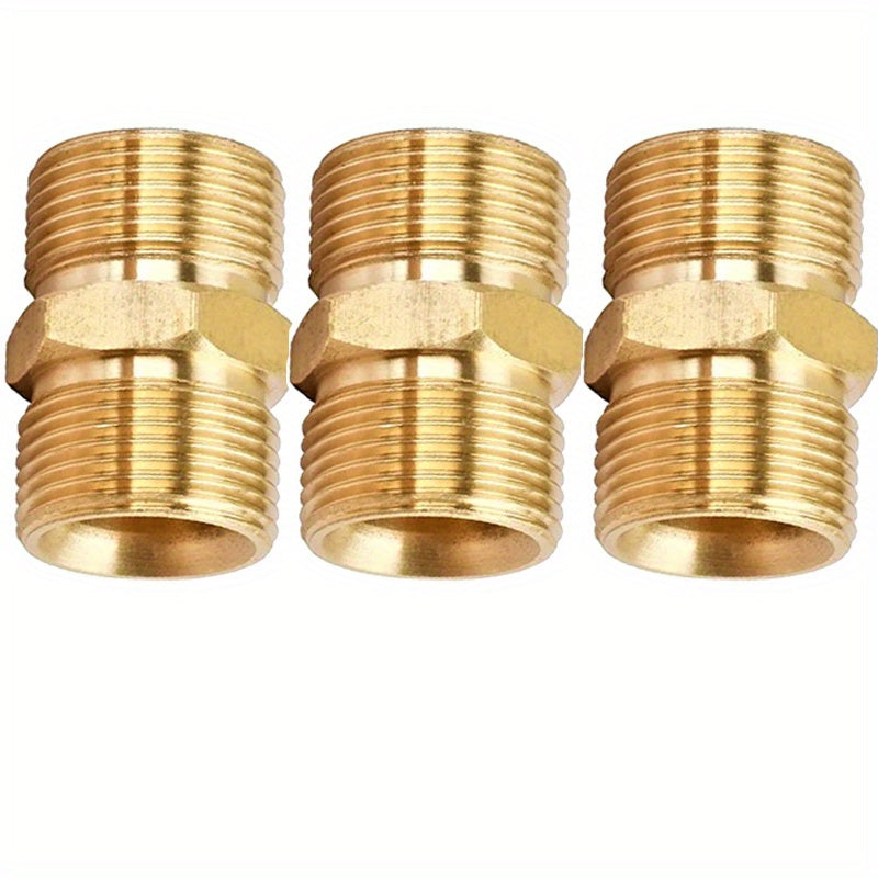 Pressure Washer Hose Coupler M22 14mm Male To M22 14mm Male Solid Brass