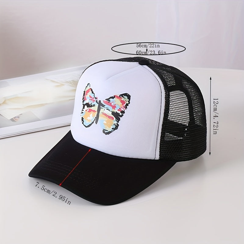 Butterfly Print Y2K Trucker Hat Candy Baseball Cap