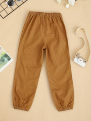 Kids Outdoor Joggers Cargo Pants with Drawstring Waist