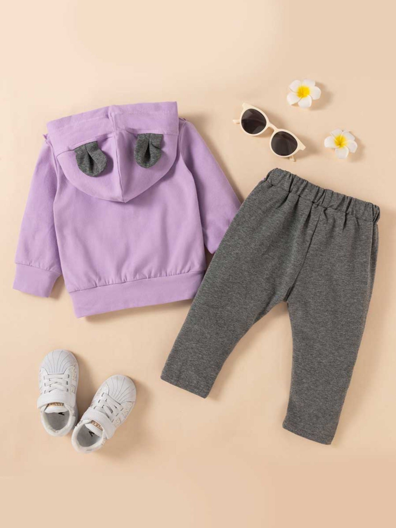 Girls Ruffled Pullover & Bow Trousers Set