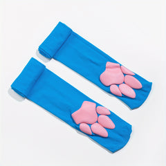 Bear Paw Print Socks Y2K Over The Knee Women's Stockings