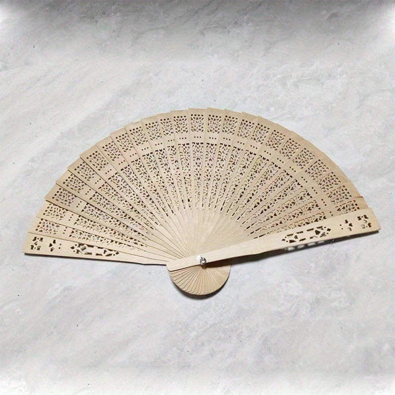 Sandalwood Handheld Fan Folding Wooden Fan Vintage Ancient Style Small Gift