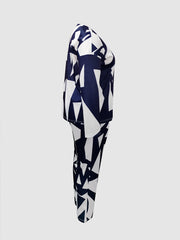 Geometric Print 2pcs Set Women's Plus