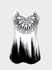 Floral Print Spaghetti Strap Top Casual V Neck Sleeveless Cami Top