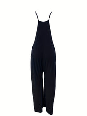 Patch Pocket Jumpsuit Spaghetti Strap Casual