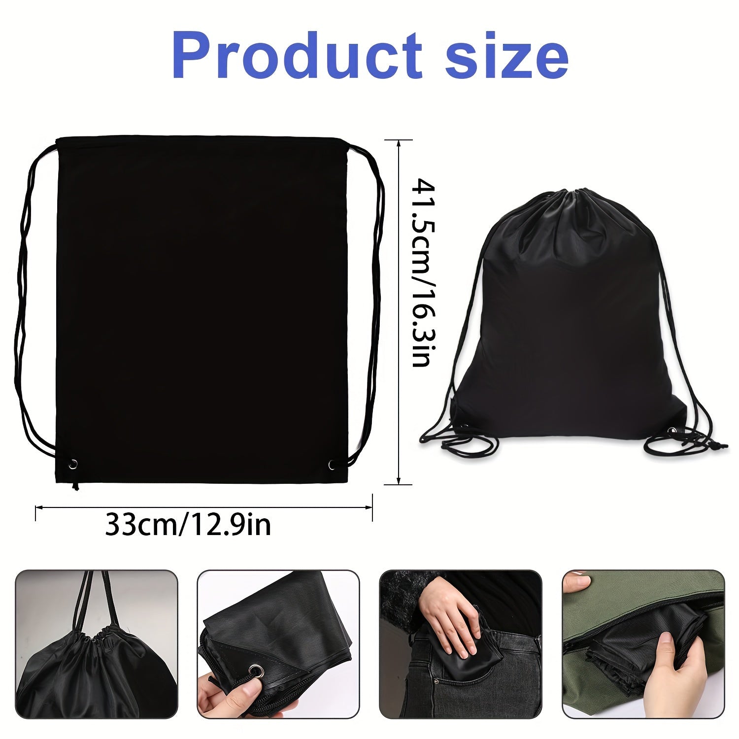 2pcs Drawstring Backpacks Large Capacity Swimming Bag Sports Supplies