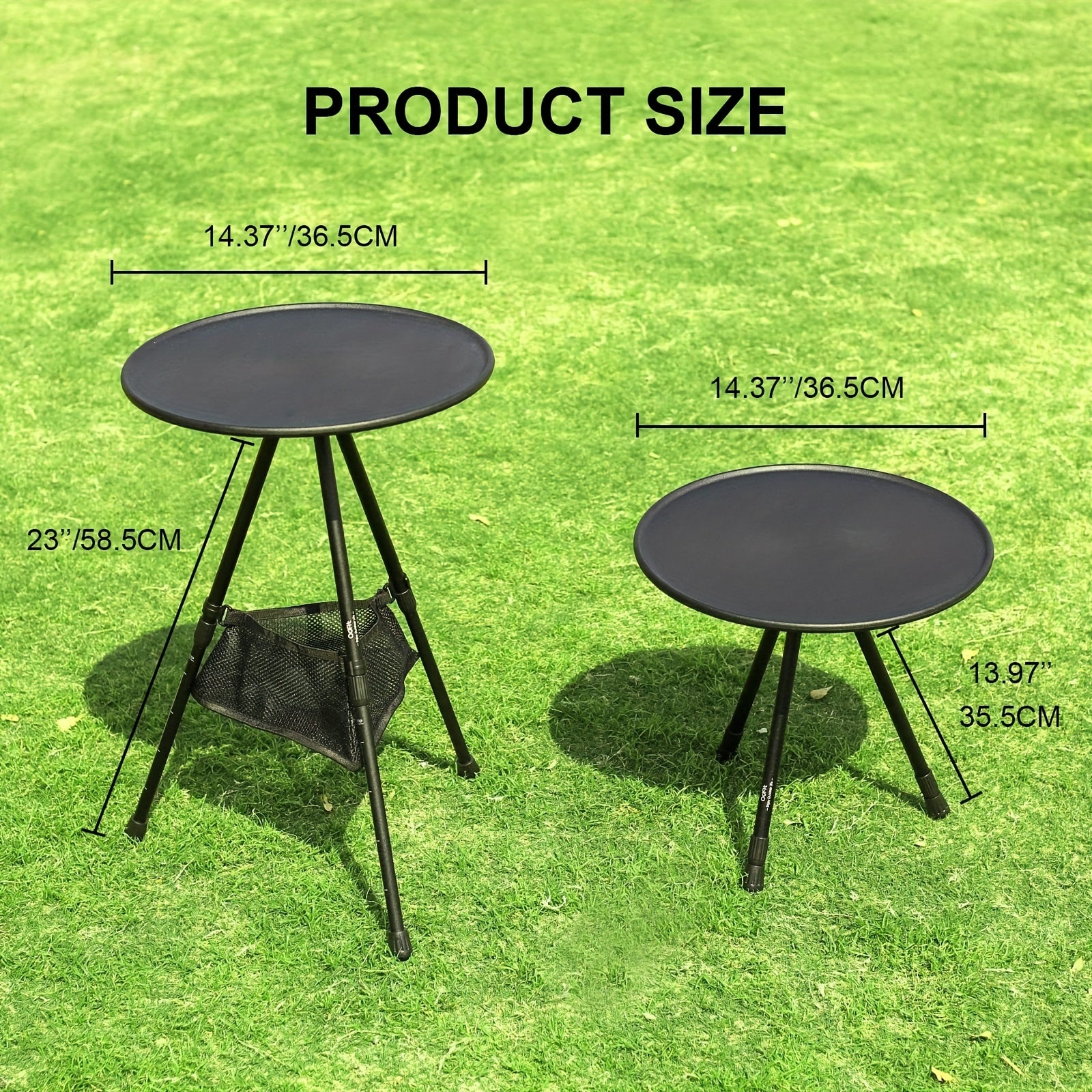 Folding Portable Lightweight Camping Table Adjustable Height Aluminum 3 Legs