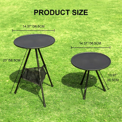 Folding Portable Lightweight Camping Table Adjustable Height Aluminum 3 Legs