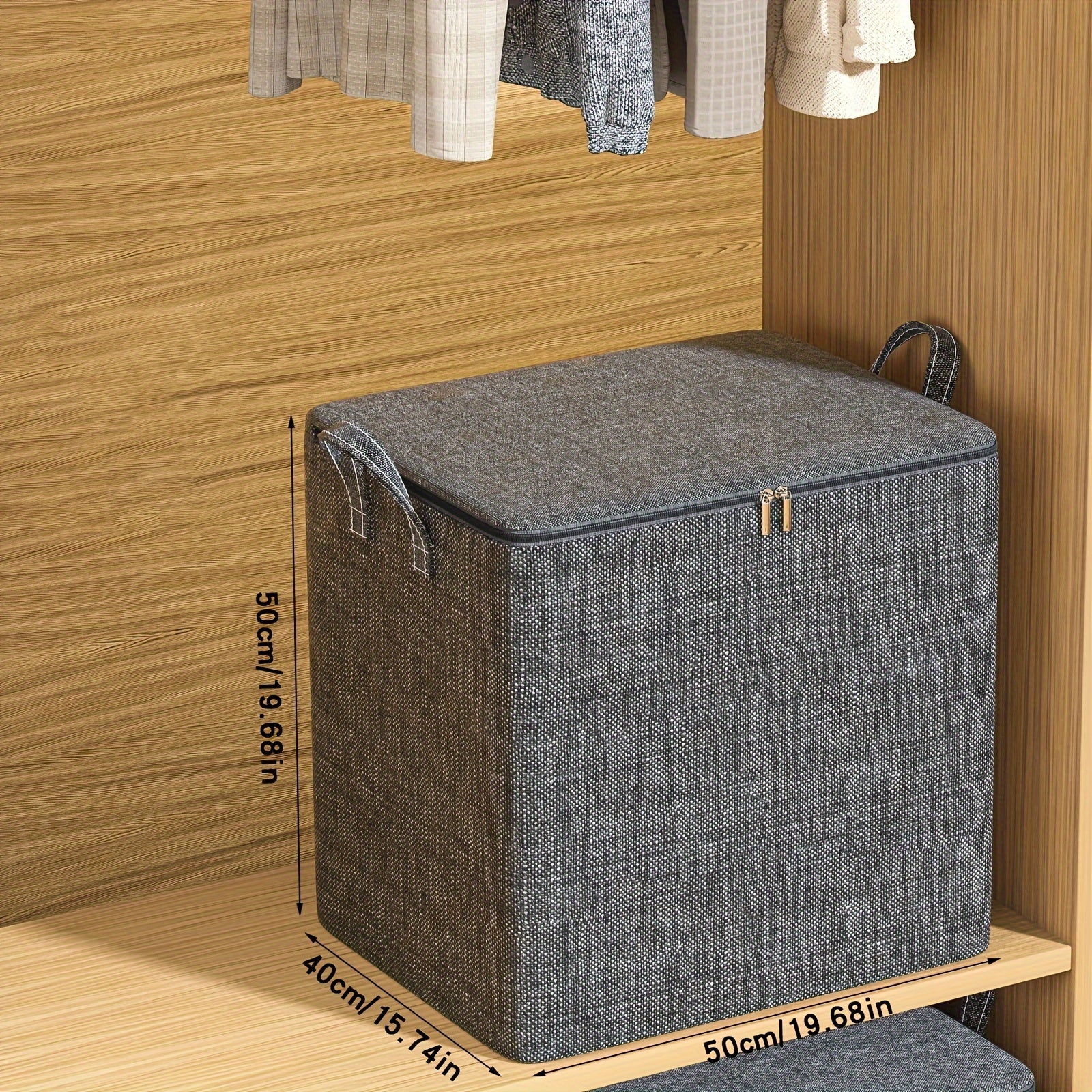 Large Capacity Storage Bag with Handle, Cationic Fabric, Portable Tote Bag