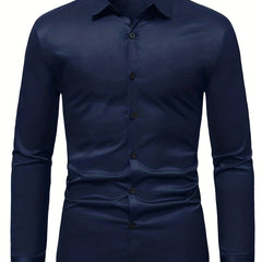 Men's Classic Long Sleeve Shirt Button Up Semi-Formal Casual Business Wear