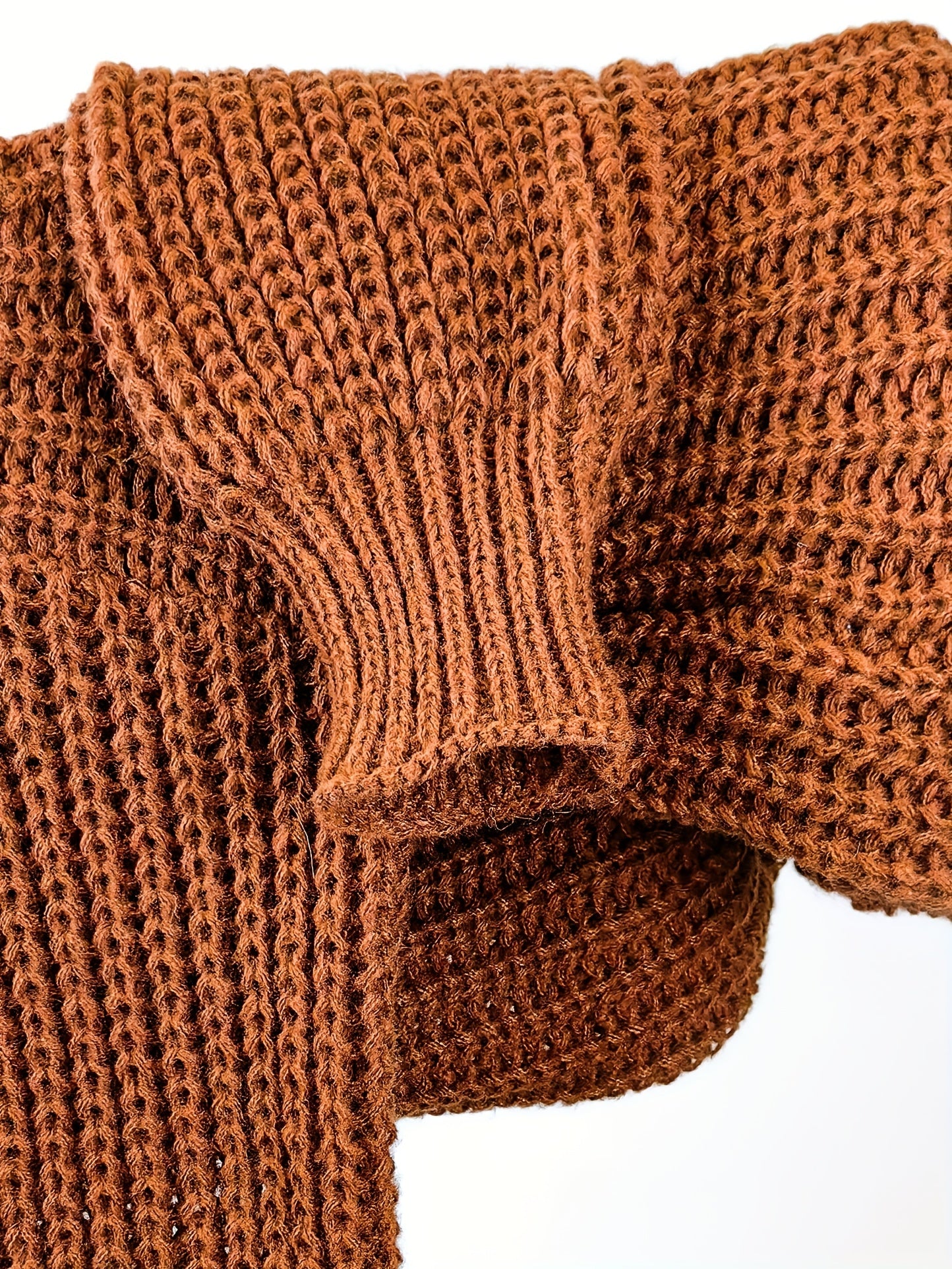 Solid Lantern Sleeve Chunky Knitted Cardigan