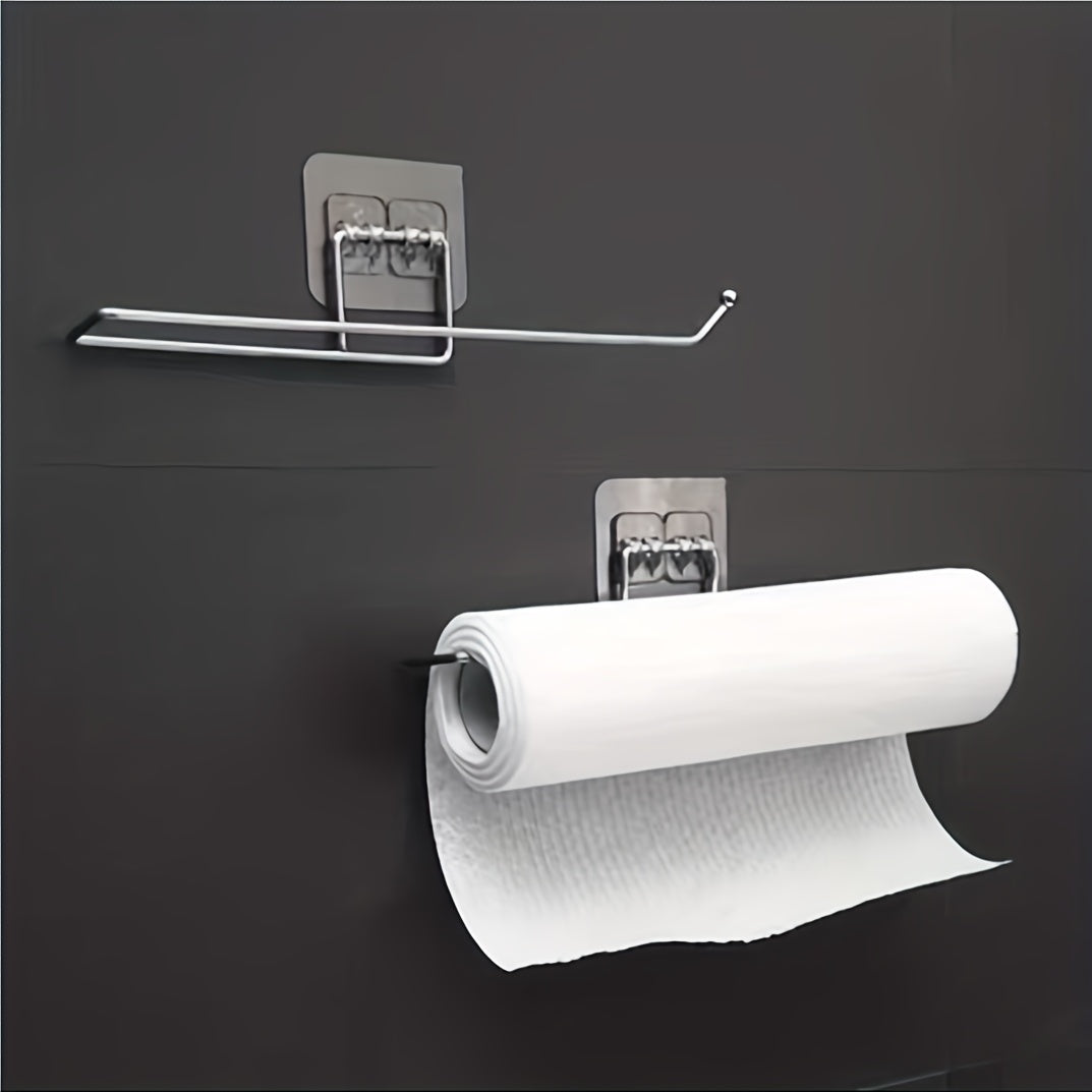 2pcs Kitchen Wiping Cloths Hooks & Roll Paper Brackets