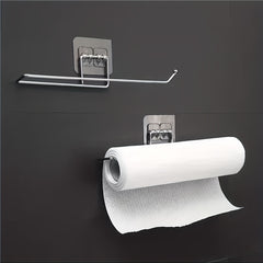 2pcs Kitchen Wiping Cloths Hooks & Roll Paper Brackets