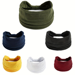 Men's Solid Elastic Sports Headband Yoga Hairband Macaroon
