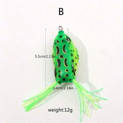 Artificial Large Frog Fishing Lure Crank Bait Hooks Bass Tackle